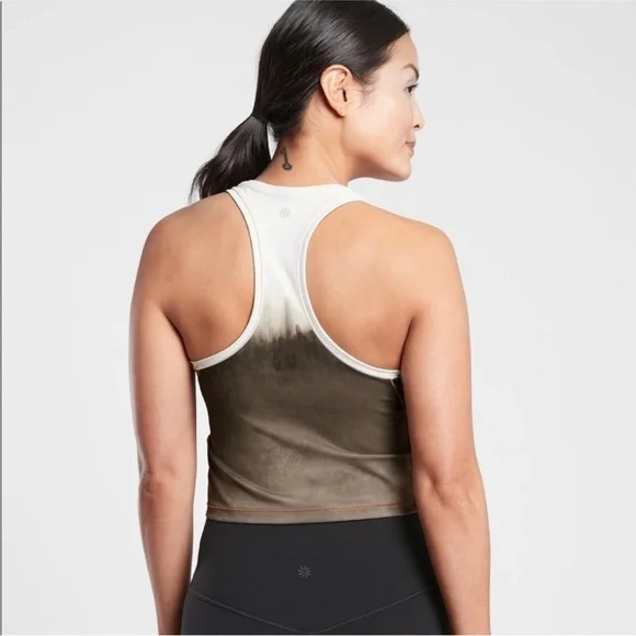 Athleta Shanti Watercolor Stripe Crop Tank Top size Small - Picture 2 of 6